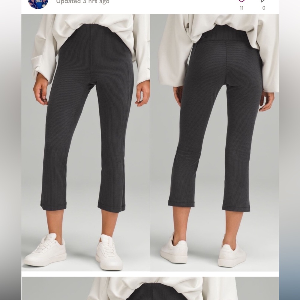 Ribbed Softstreme Zip-Leg High-Rise Cropped Pant 25”